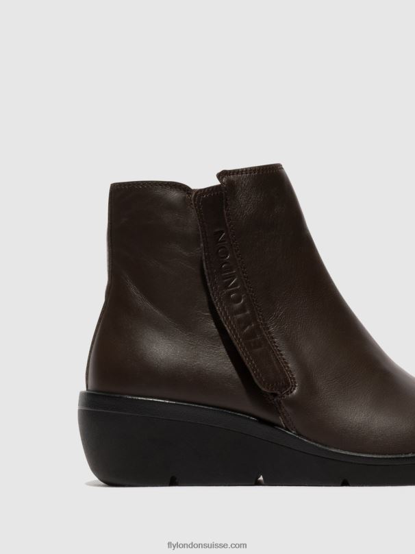 860NR49 bottines zippées nula550 Fly London brun femmes