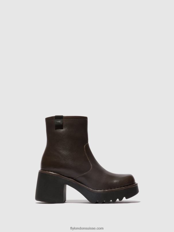 860NR52 bottines zippées moge250 Fly London dk.taupe femmes