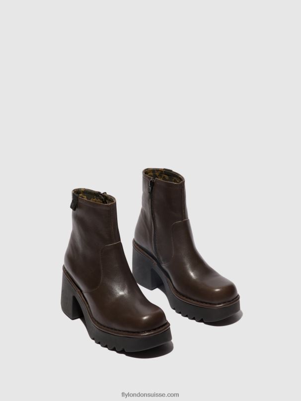 860NR52 bottines zippées moge250 Fly London dk.taupe femmes
