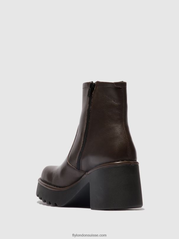 860NR52 bottines zippées moge250 Fly London dk.taupe femmes