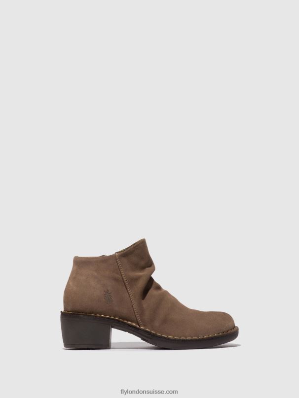 860NR53 bottines zippées merk093 Fly London taupe femmes