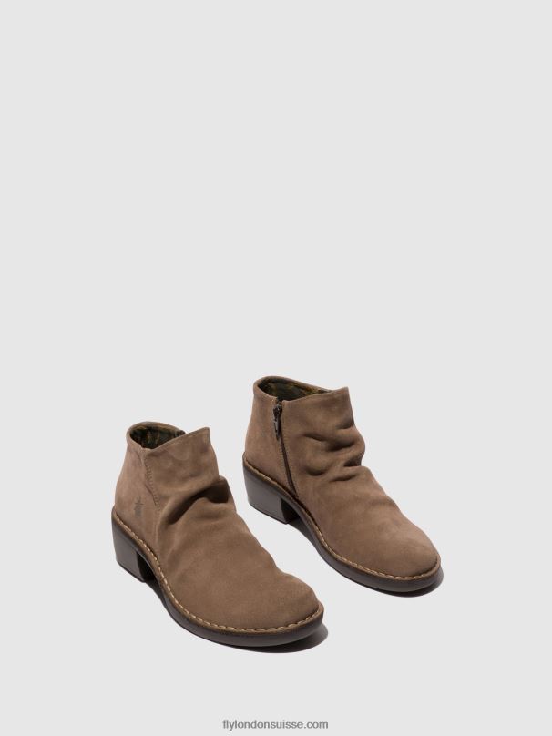860NR53 bottines zippées merk093 Fly London taupe femmes