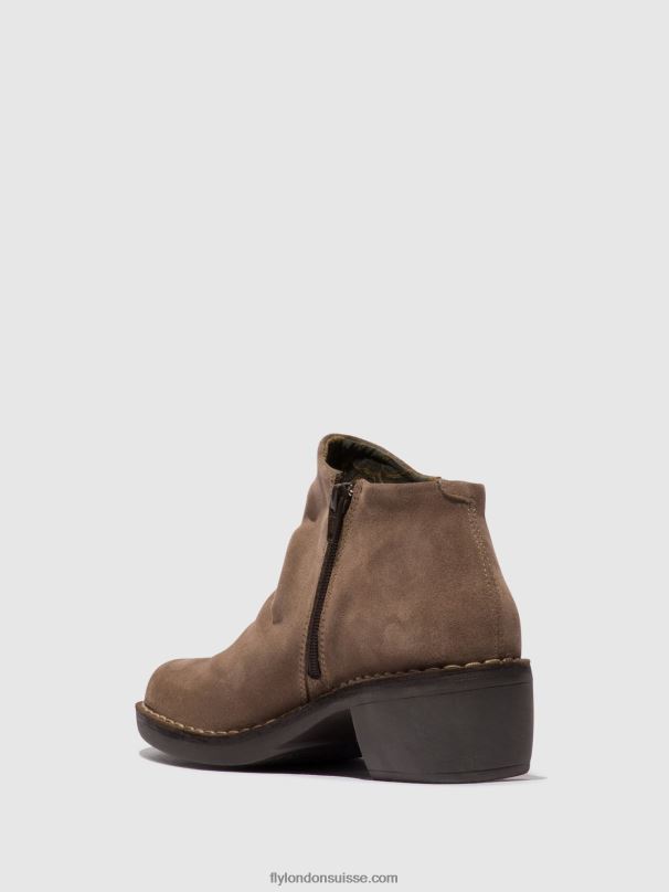 860NR53 bottines zippées merk093 Fly London taupe femmes