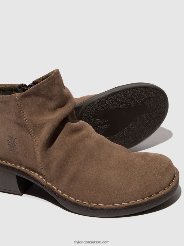 860NR53 bottines zippées merk093 Fly London taupe femmes