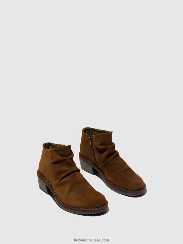 860NR55 bottines zippées merk093 Fly London chameau femmes