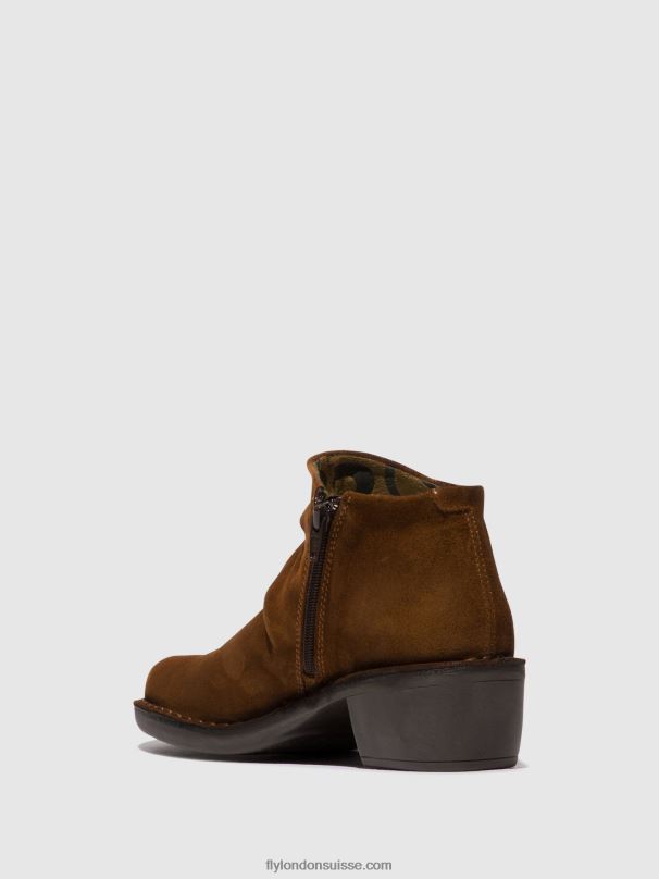 860NR55 bottines zippées merk093 Fly London chameau femmes
