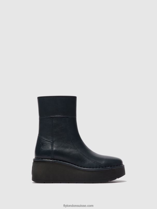 860NR56 bottines zippées hann248 Fly London marine femmes