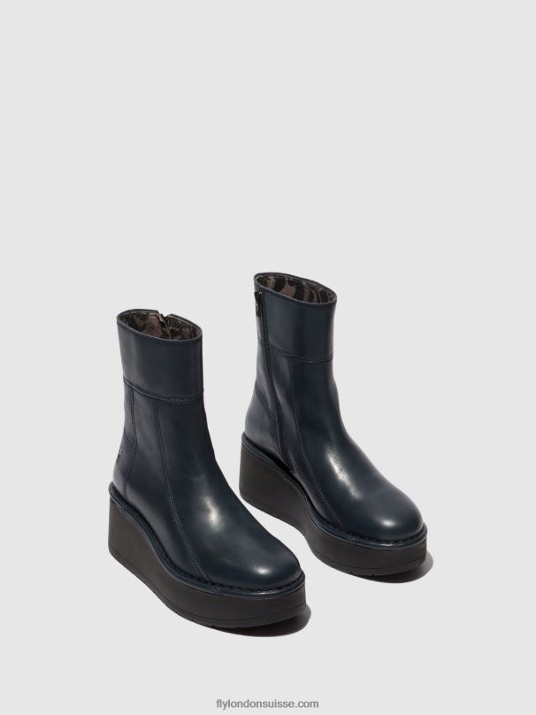 860NR56 bottines zippées hann248 Fly London marine femmes