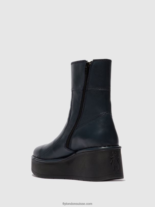 860NR56 bottines zippées hann248 Fly London marine femmes