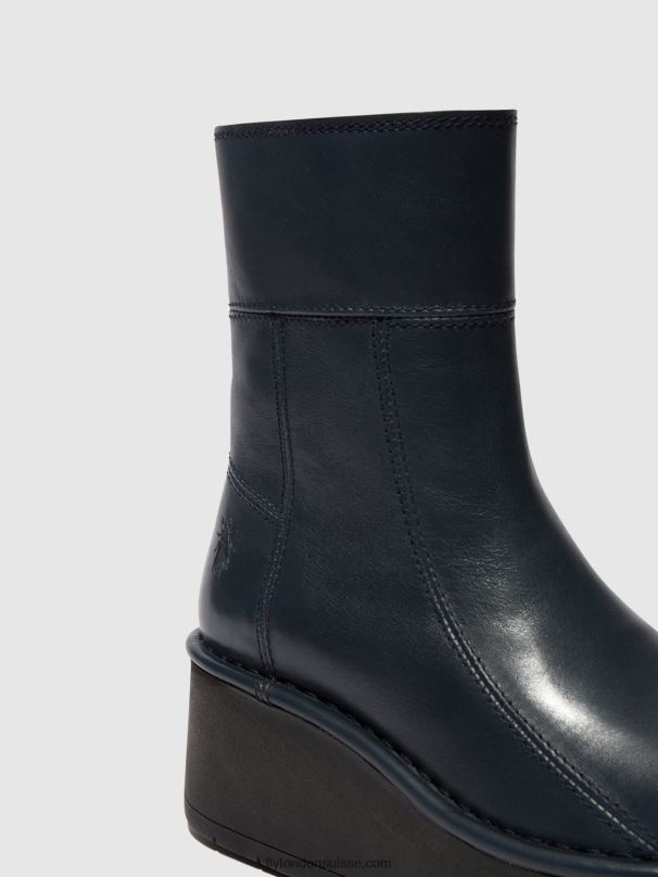 860NR56 bottines zippées hann248 Fly London marine femmes