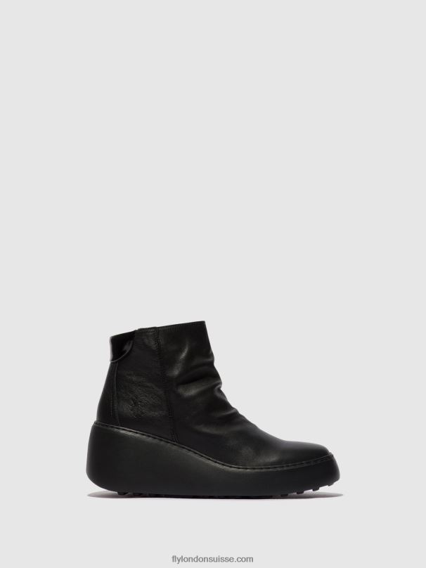 860NR58 bottines zippées dabe461 Fly London noir (semelle noire) femmes
