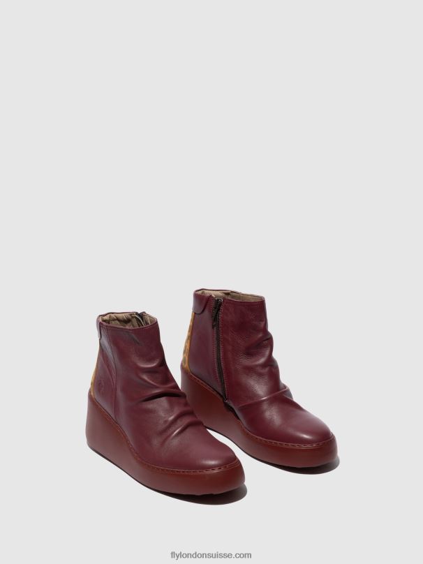 860NR59 bottines zippées dabe461 Fly London vin/bronzage femmes