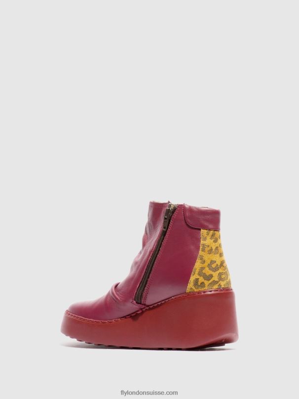 860NR59 bottines zippées dabe461 Fly London vin/bronzage femmes