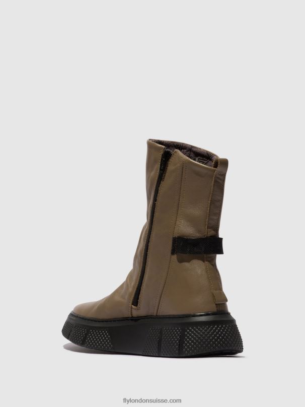 860NR60 bottines zippées esen485 Fly London taupe (semelle noire) femmes