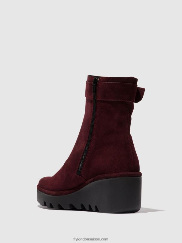 860NR62 bottines zippées bepp396 Fly London vin femmes