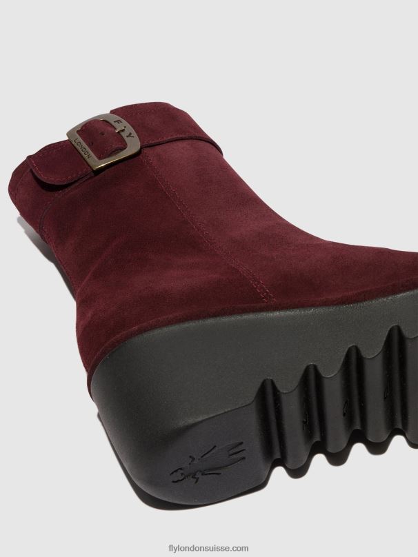 860NR62 bottines zippées bepp396 Fly London vin femmes