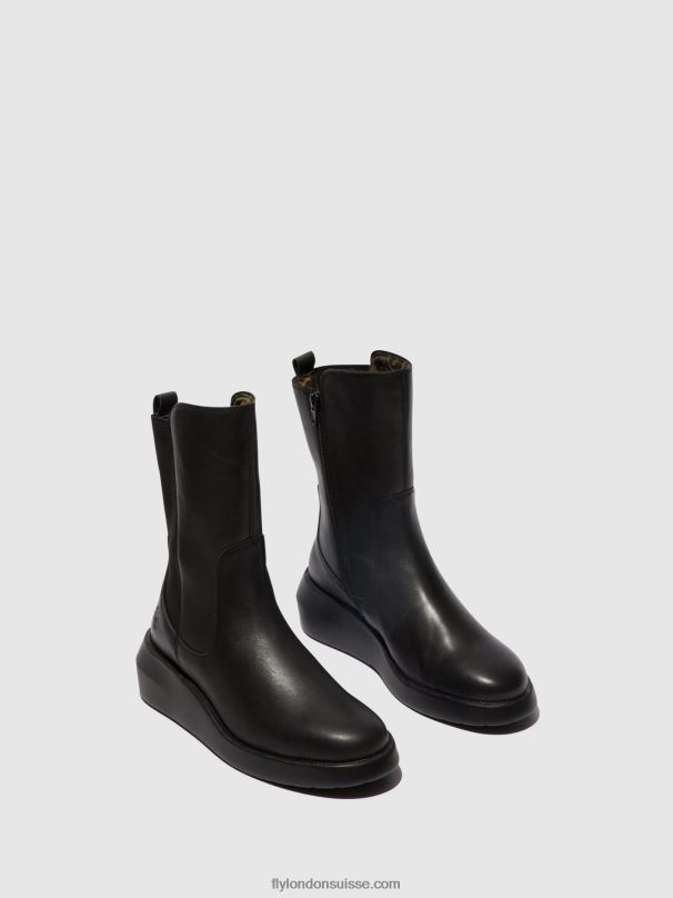 860NR63 bottines zippées brin516 Fly London noir femmes