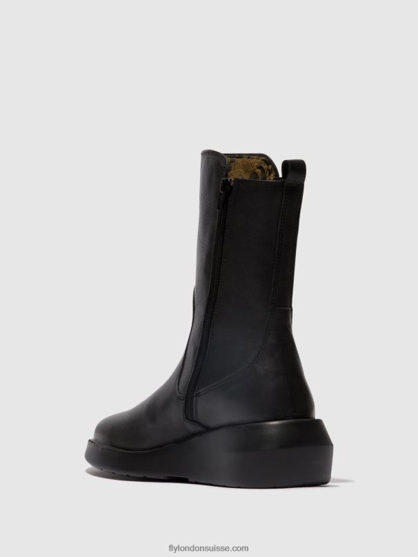 860NR63 bottines zippées brin516 Fly London noir femmes