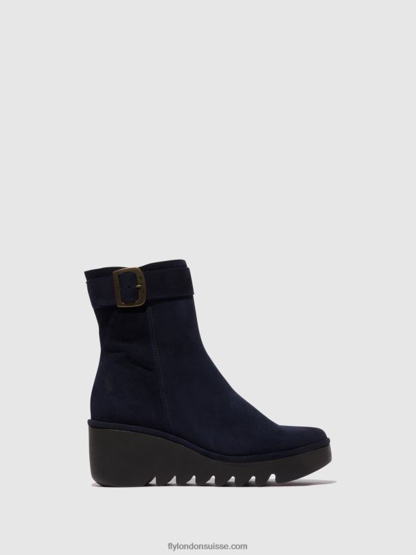 860NR65 bottines zippées bepp396 Fly London marine femmes