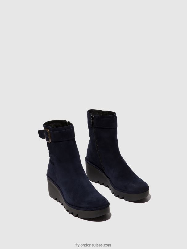 860NR65 bottines zippées bepp396 Fly London marine femmes
