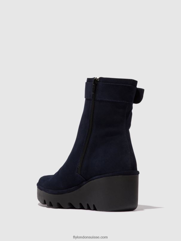 860NR65 bottines zippées bepp396 Fly London marine femmes