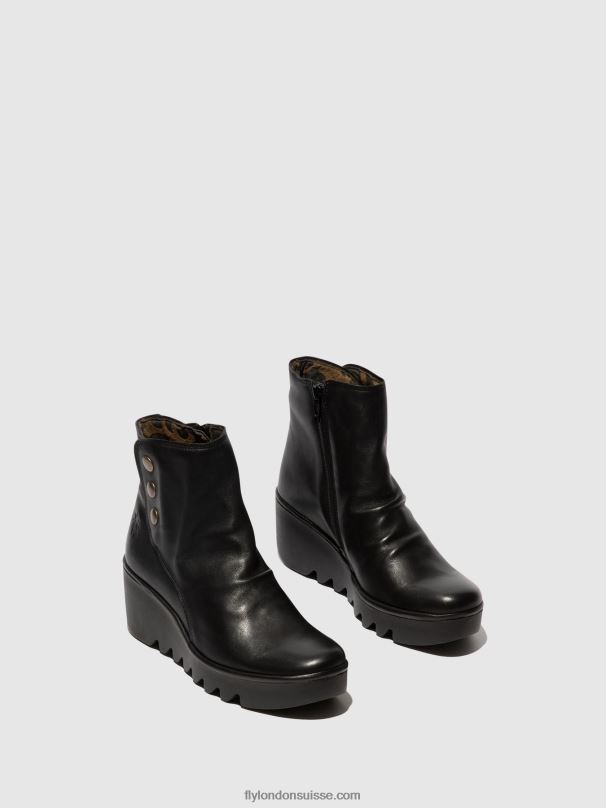 860NR66 bottines zippées brom344 Fly London noir femmes