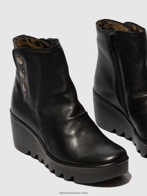 860NR66 bottines zippées brom344 Fly London noir femmes