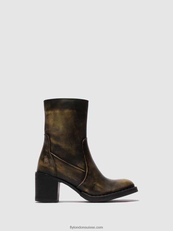 860NR67 bottines zippées becy097 Fly London olive femmes