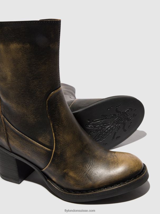 860NR67 bottines zippées becy097 Fly London olive femmes
