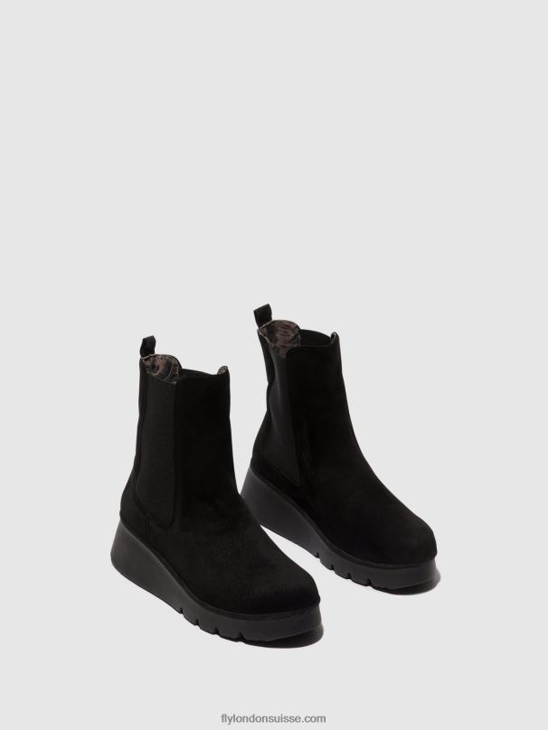 860NR6 bottines chelsea paty405 Fly London daim noir femmes