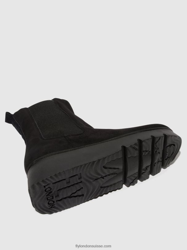 860NR6 bottines chelsea paty405 Fly London daim noir femmes