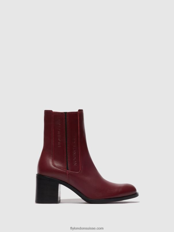 860NR72 bottines zippées amel913 Fly London vin femmes