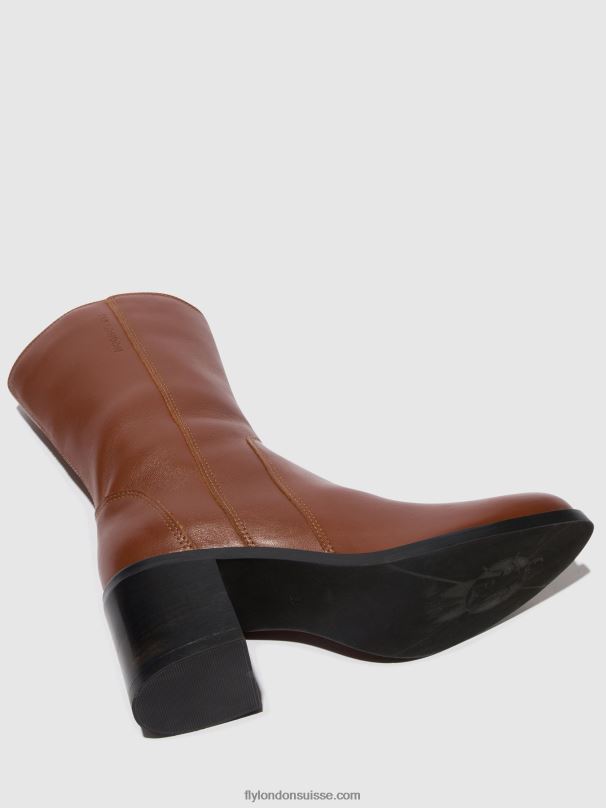 860NR74 bottines zippées asta914 Fly London Cognac femmes