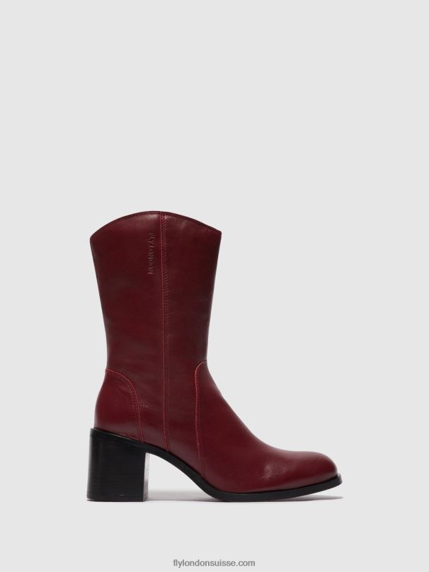 860NR75 bottines zippées asta914 Fly London vin femmes