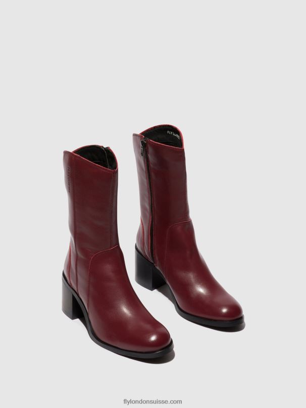 860NR75 bottines zippées asta914 Fly London vin femmes