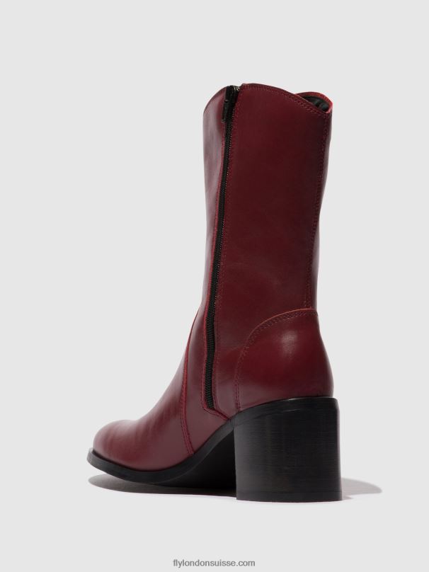 860NR75 bottines zippées asta914 Fly London vin femmes