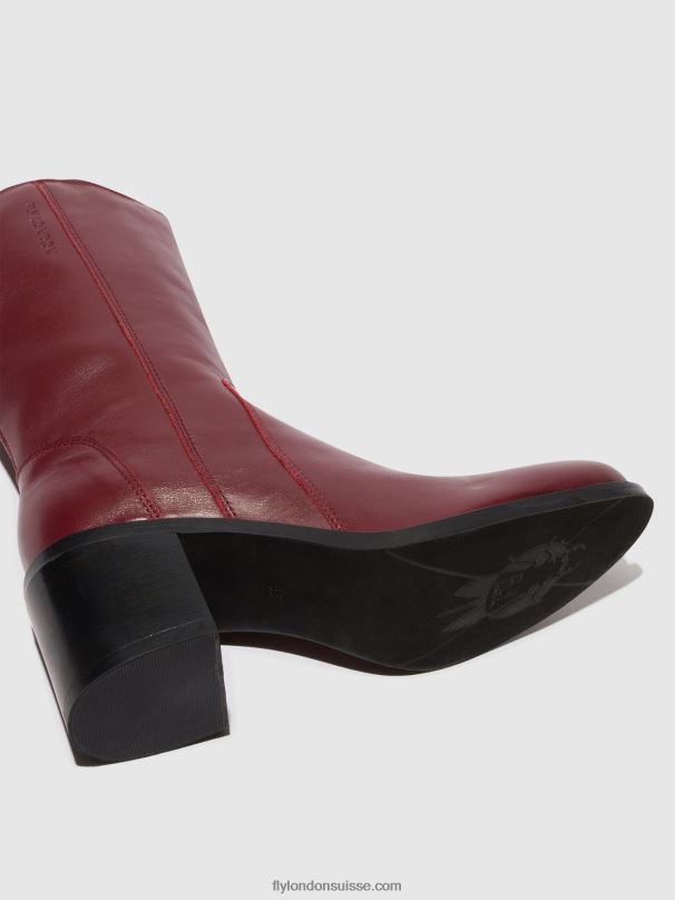 860NR75 bottines zippées asta914 Fly London vin femmes