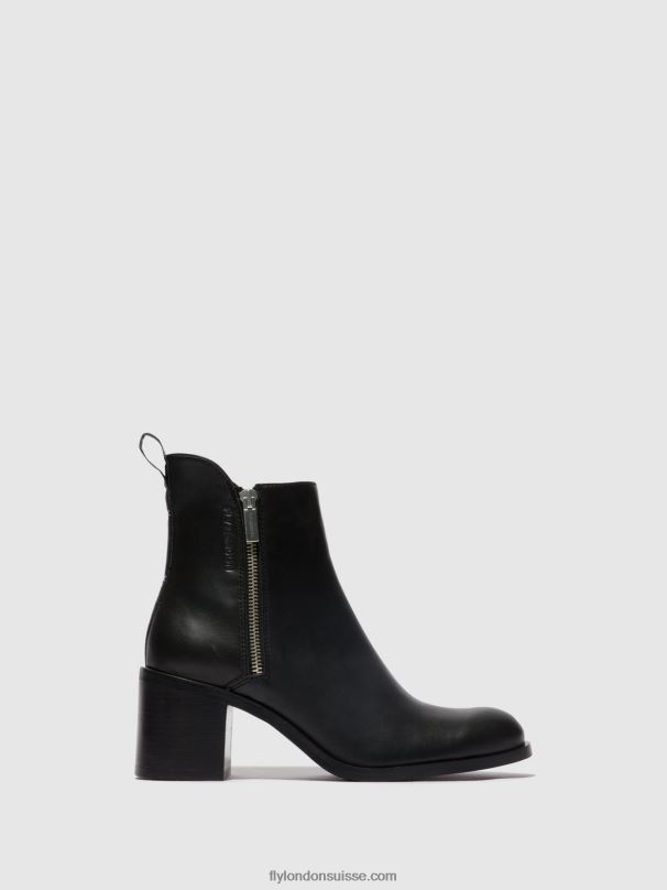 860NR78 bottines zippées ader912 Fly London noir femmes