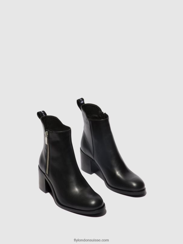 860NR78 bottines zippées ader912 Fly London noir femmes