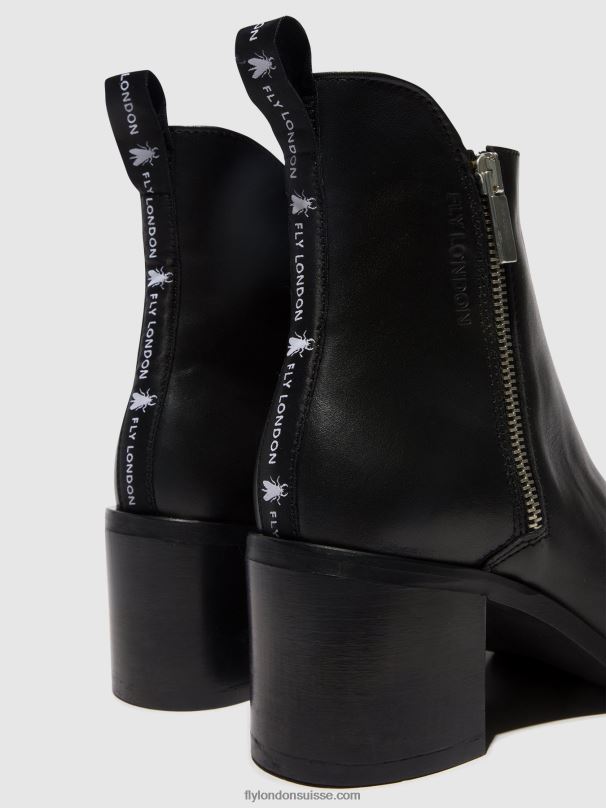860NR78 bottines zippées ader912 Fly London noir femmes