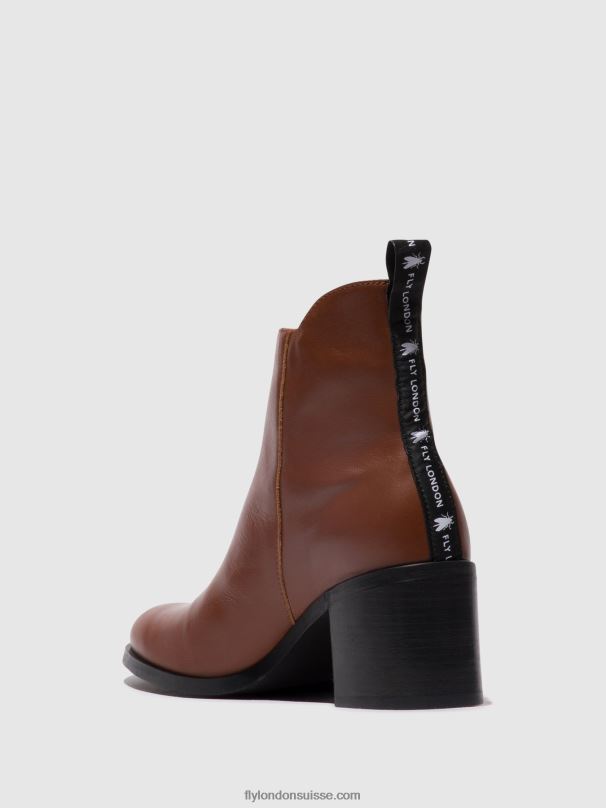 860NR79 bottines zippées ader912 Fly London Cognac femmes