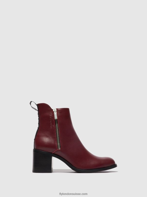 860NR80 bottines zippées ader912 Fly London vin femmes