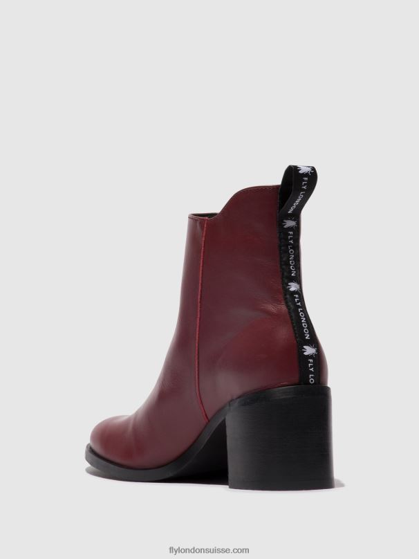 860NR80 bottines zippées ader912 Fly London vin femmes