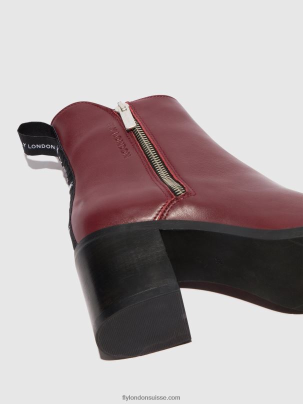 860NR80 bottines zippées ader912 Fly London vin femmes