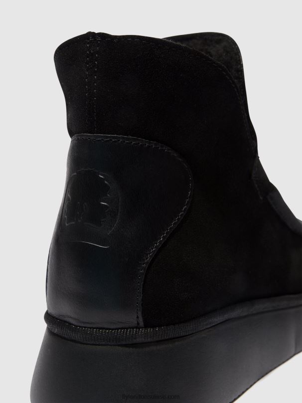860NR82 bottines à bout rond coze348 Fly London noir femmes