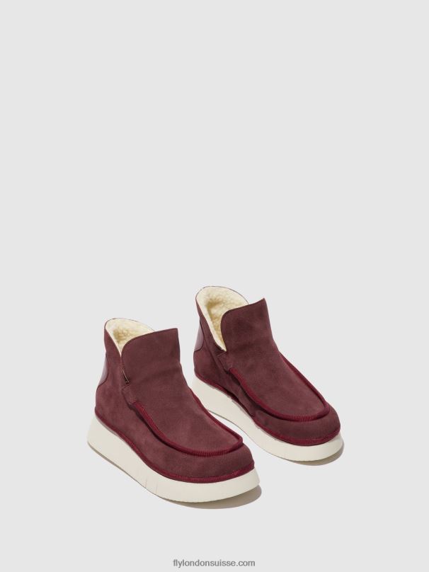 860NR83 bottines à bout rond coze348 Fly London violet femmes