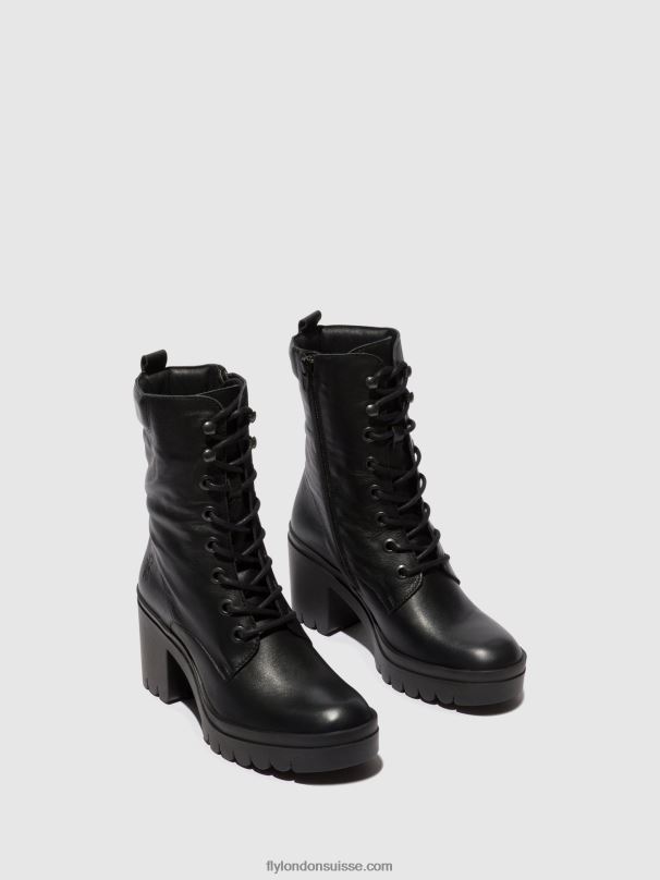860NR85 bottines à lacets tiel642 Fly London noir femmes