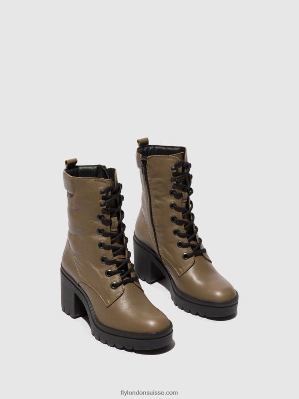 860NR86 bottines à lacets tiel642 Fly London taupe femmes