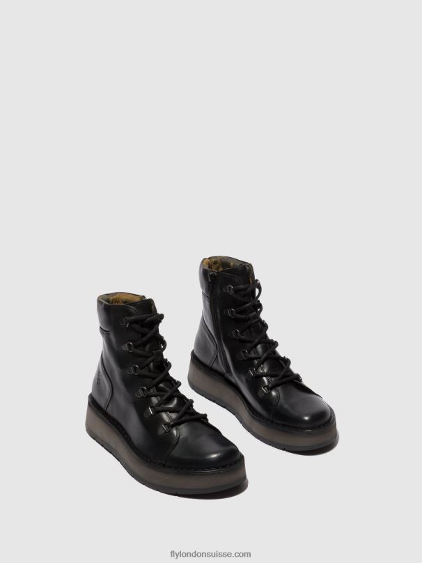 860NR87 bottines à lacets roxy094 Fly London noir femmes