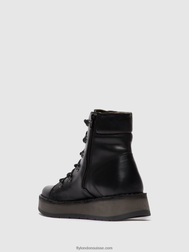 860NR87 bottines à lacets roxy094 Fly London noir femmes